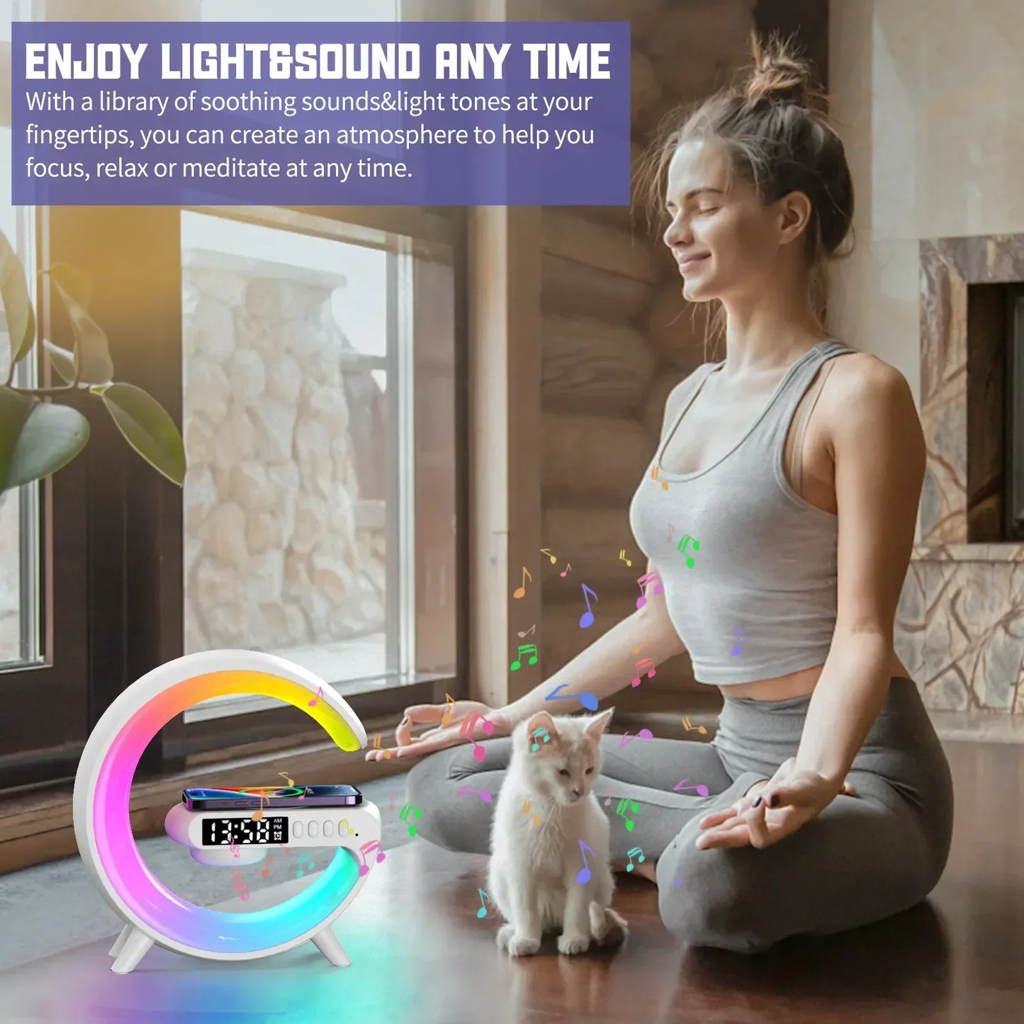 Multifunction Bluetooth Speaker Night Light 15W Wireless Charger Stand