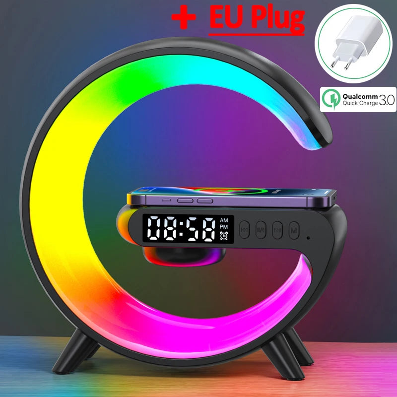 Multifunction Bluetooth Speaker Night Light 15W Wireless Charger Stand