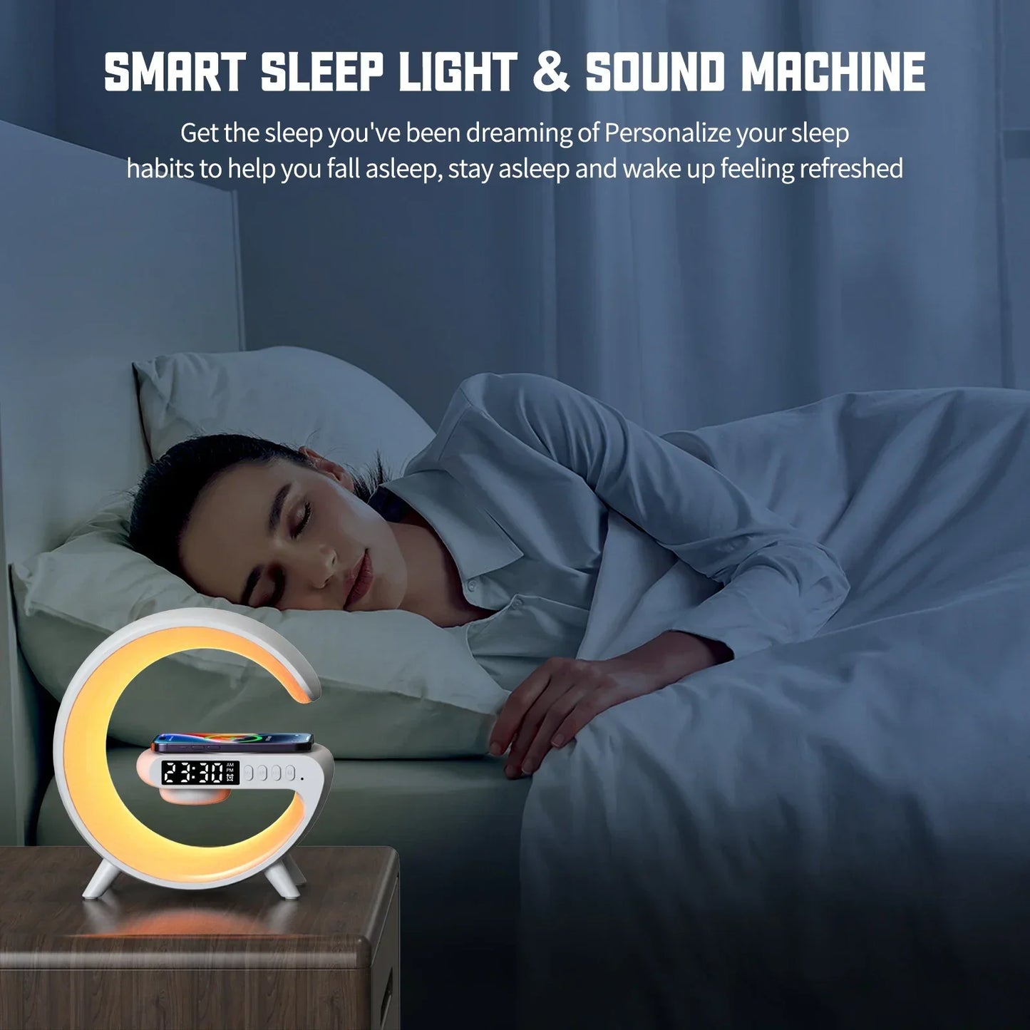 Multifunction Bluetooth Speaker Night Light 15W Wireless Charger Stand